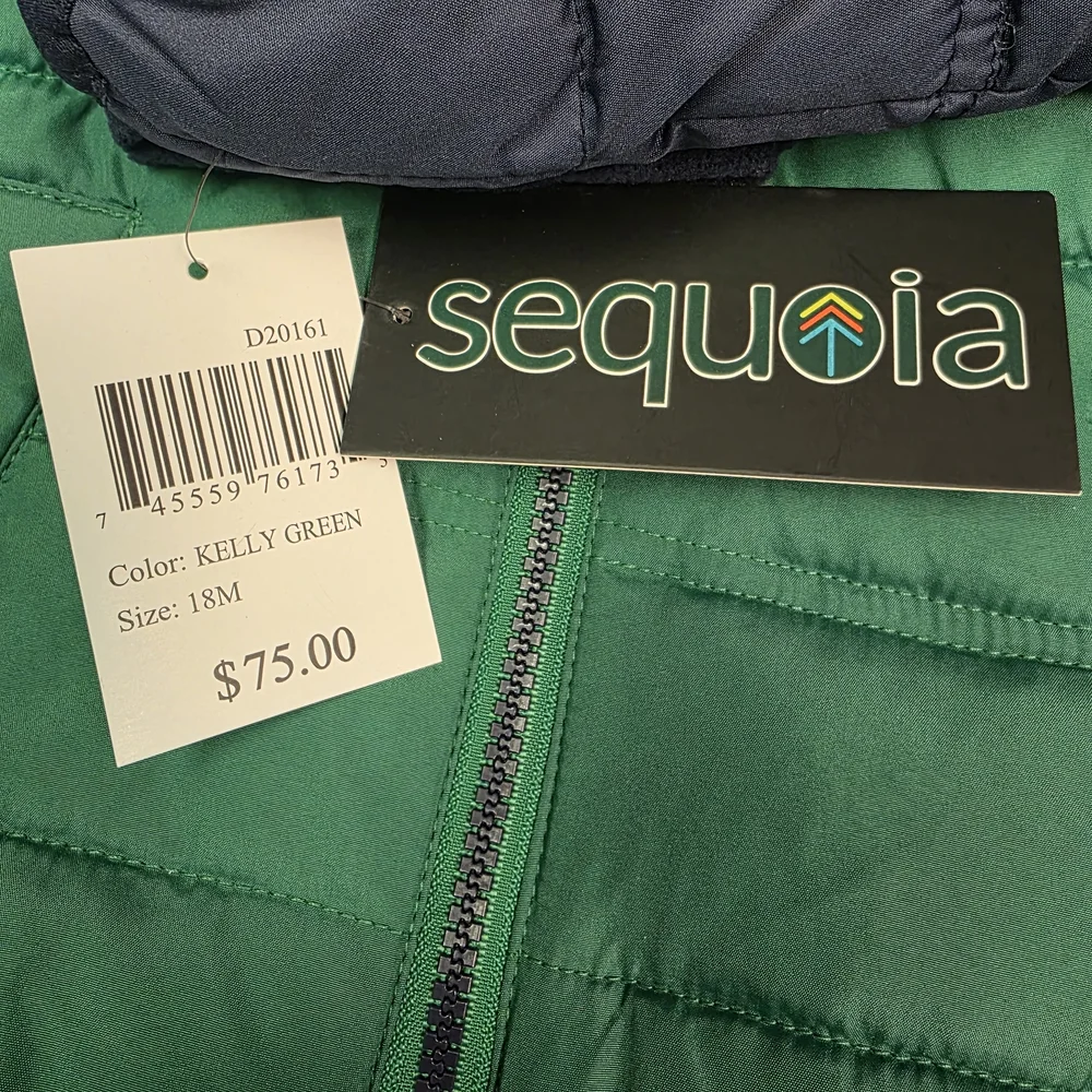 Sequoia Jacket & Hat Boys Coat Hooded Kelly Green Size 18M‎